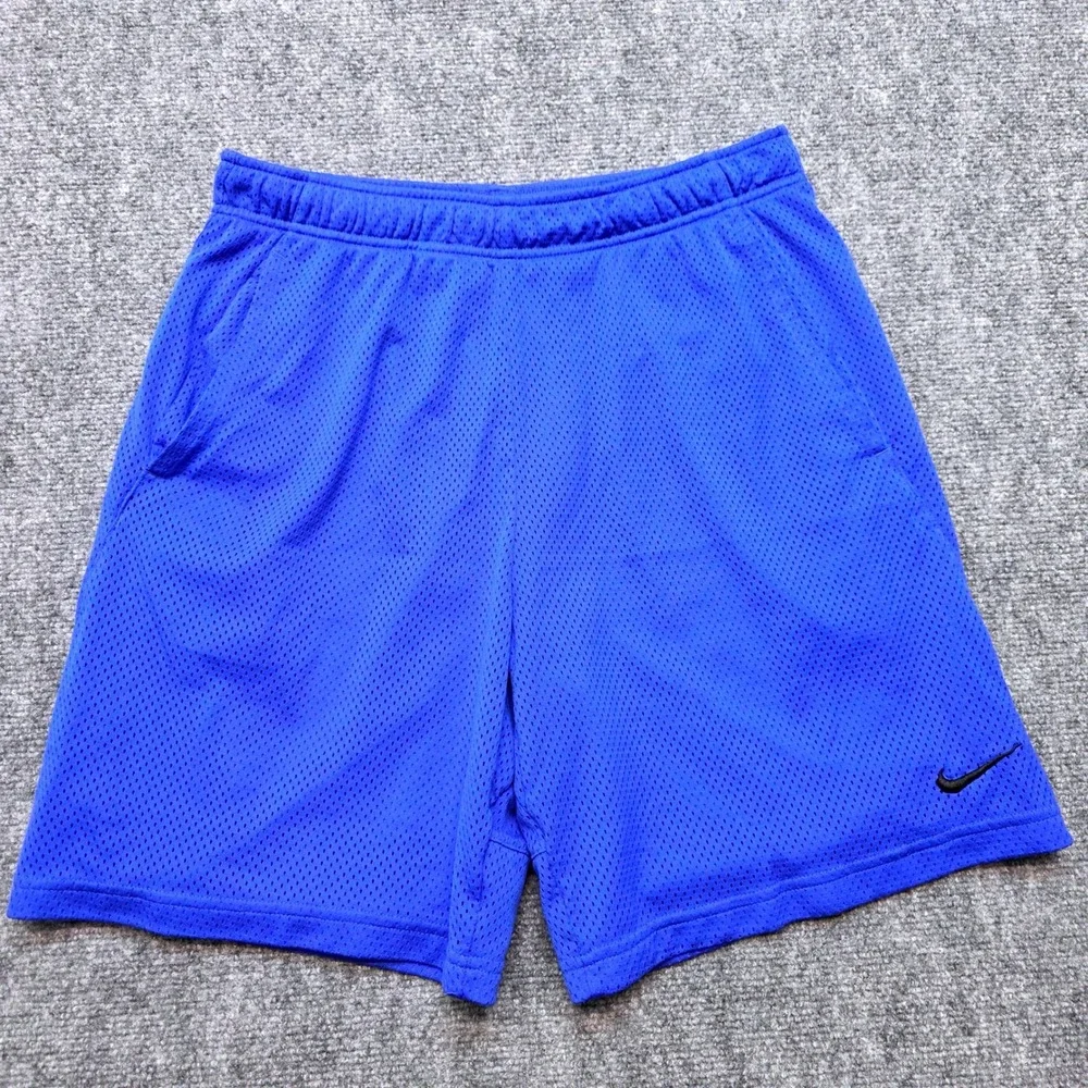 Nike Dri-FIT Men's Medium Royal Blue Mesh Athletic Basketball Shorts 8 Inseam